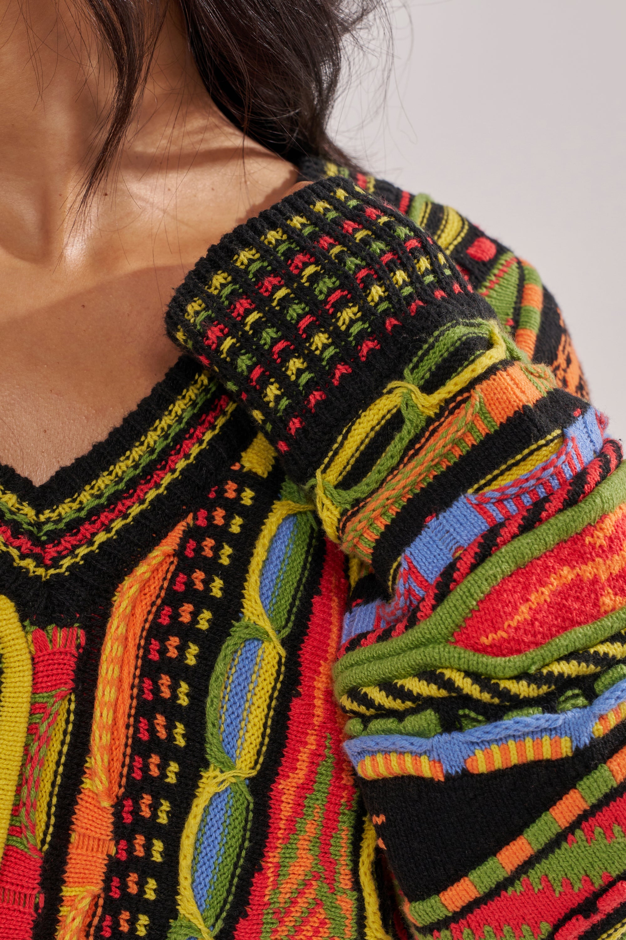 COSMIC WEAVE V-NECK SWEATER