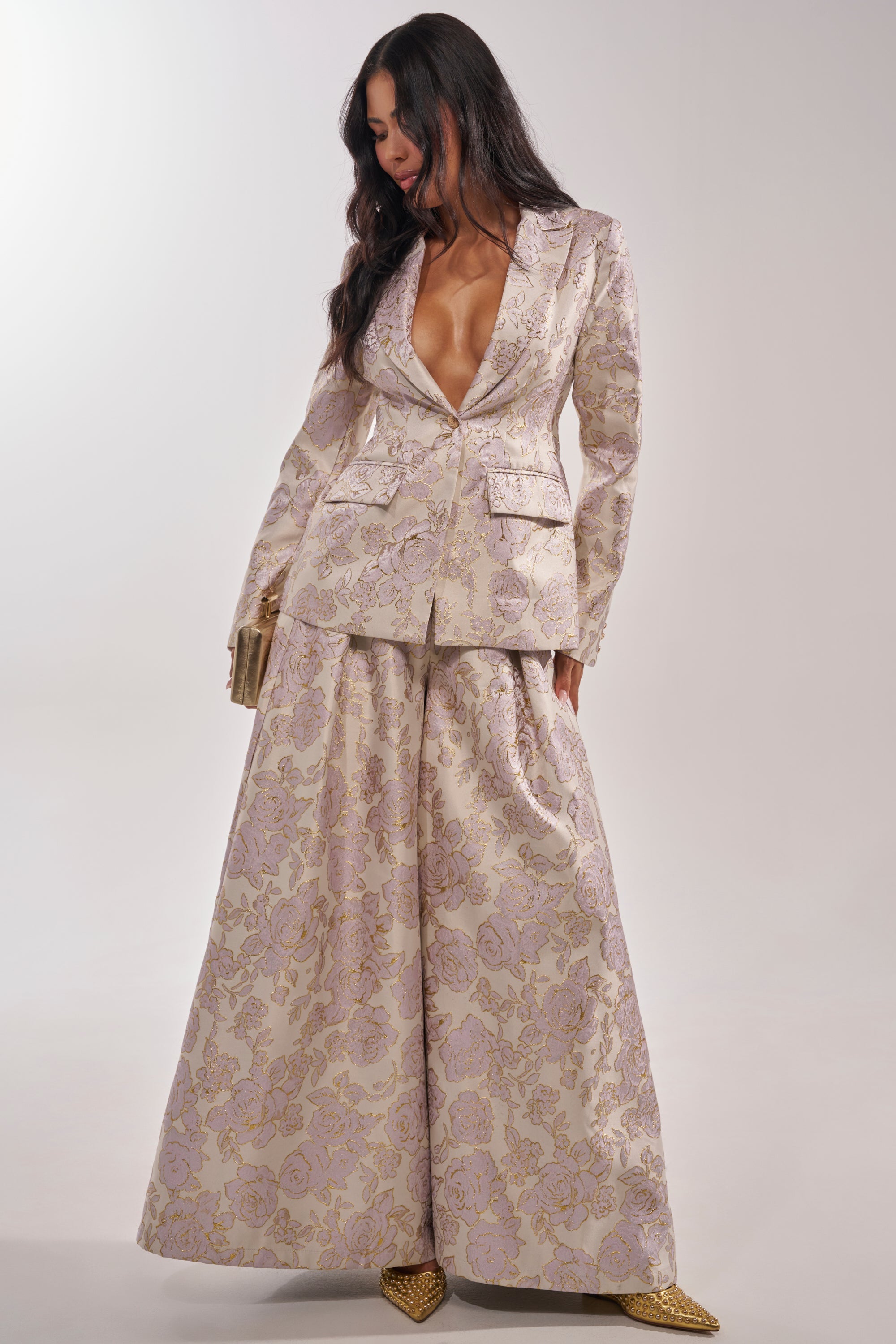 CHERI BROCADE WIDE LEG PANT