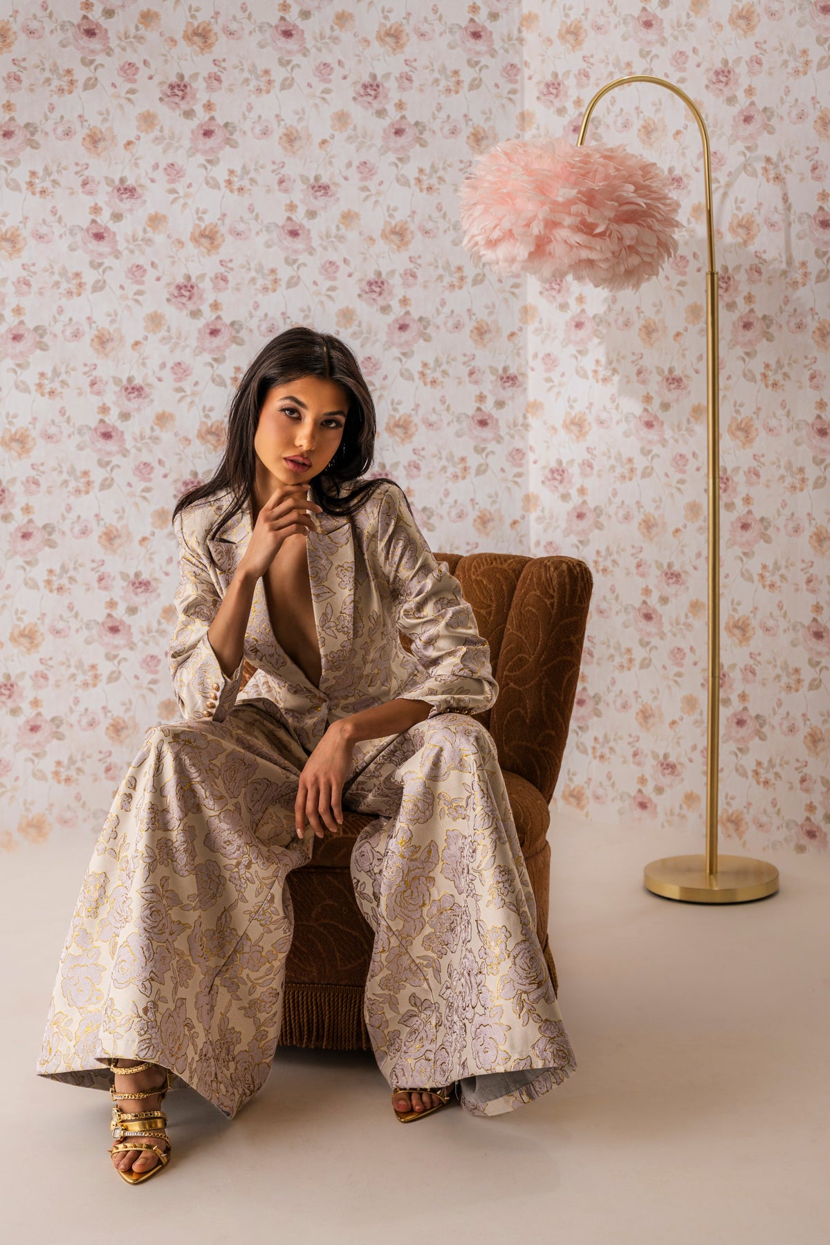 CHERI BROCADE WIDE LEG PANT