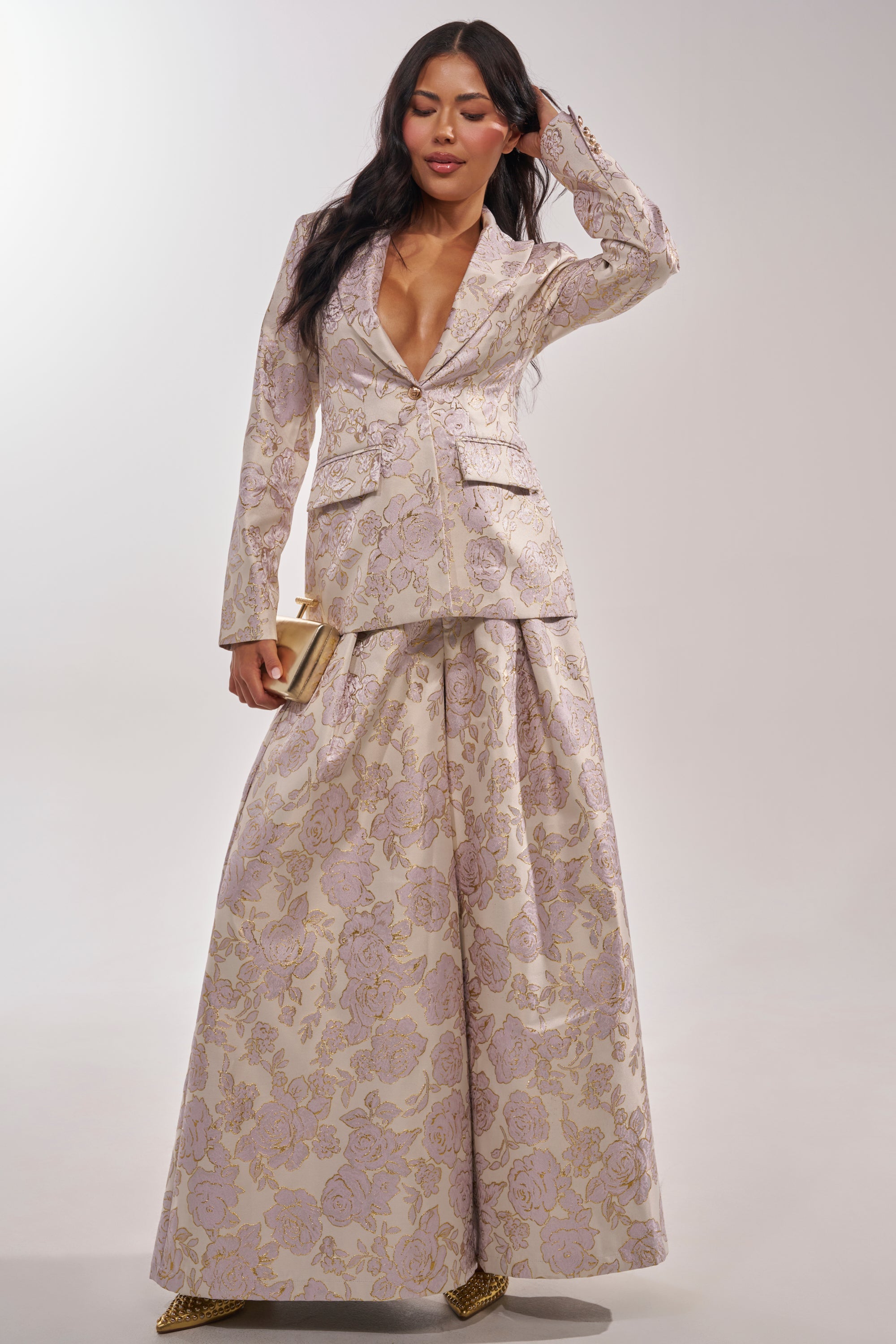 CHERI BROCADE WIDE LEG PANT
