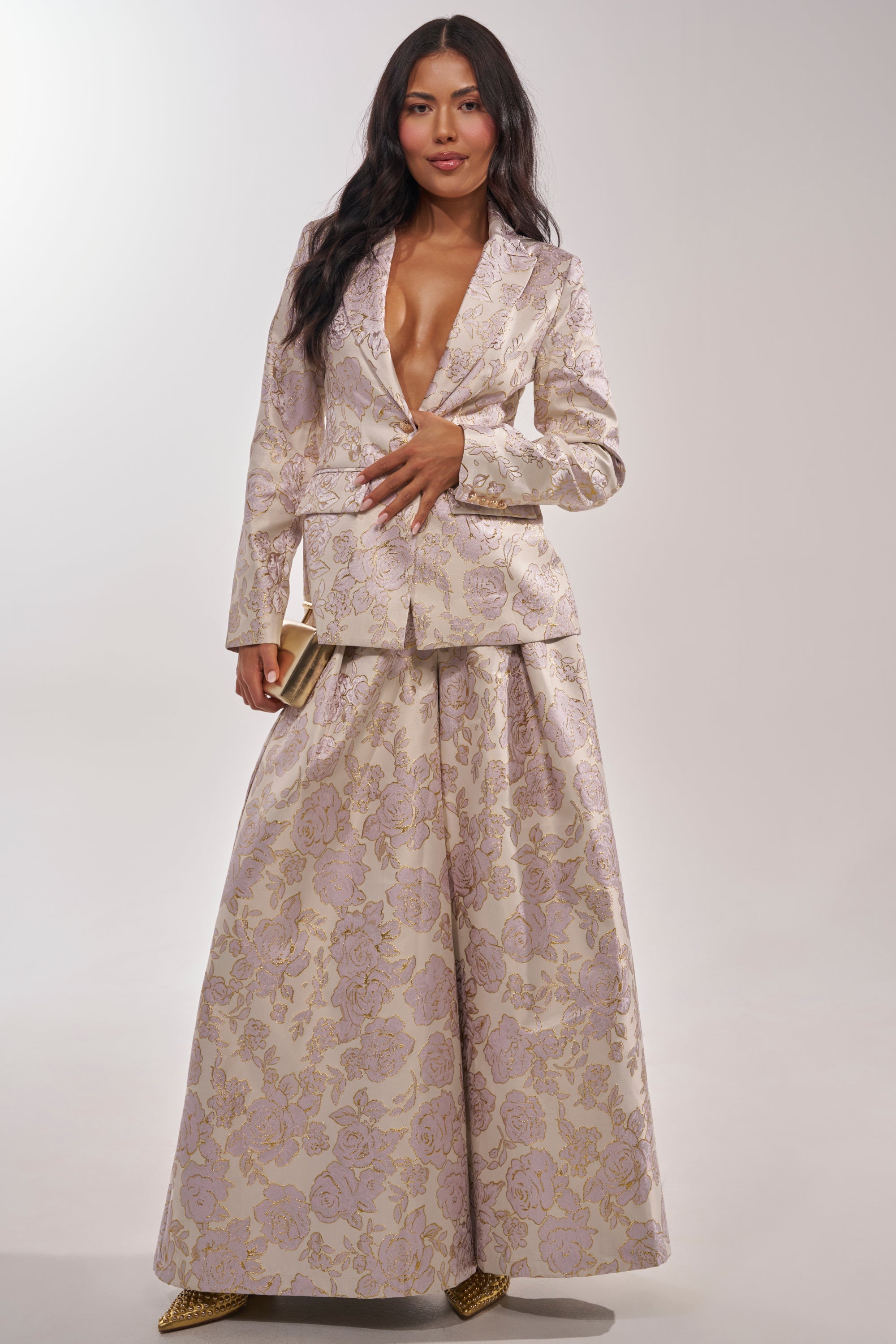 CHERI BROCADE WIDE LEG PANT