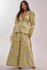 LUCY BROCADE WIDE LEG PANT