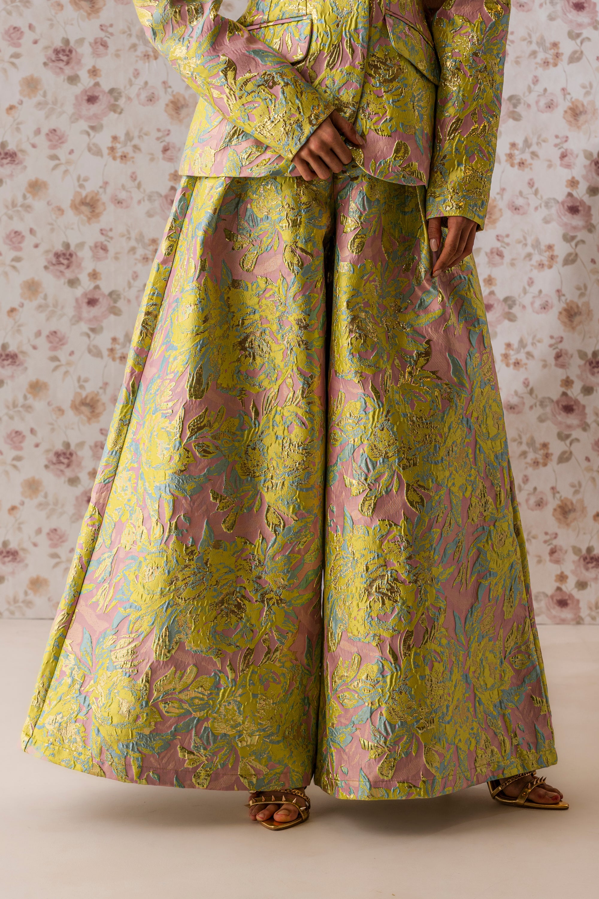 LUCY BROCADE WIDE LEG PANT