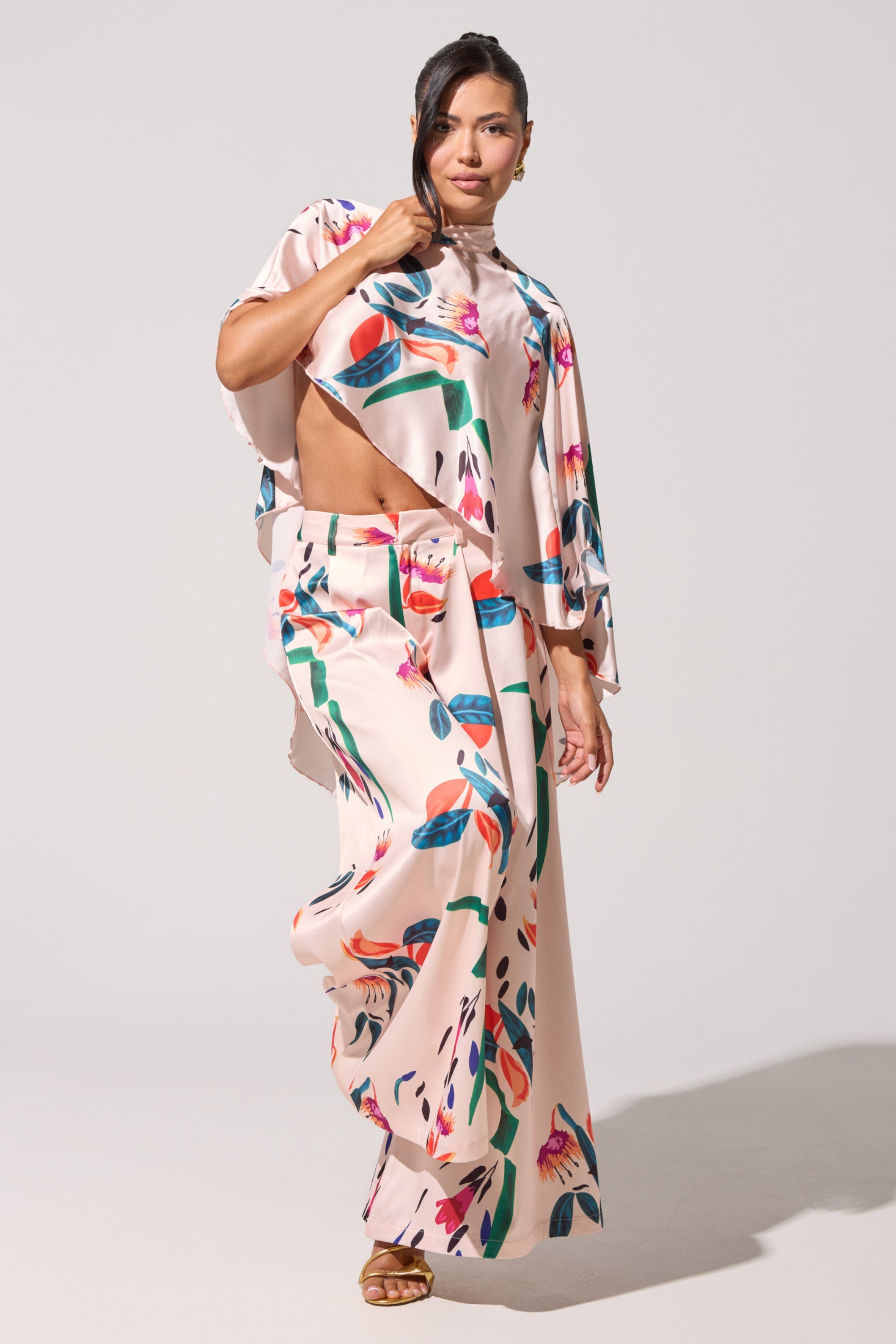 CANDY RAIN SATIN WIDE LEG PANT