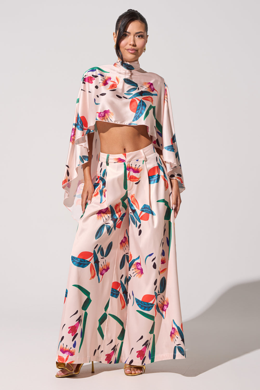 CANDY RAIN SATIN WIDE LEG PANT