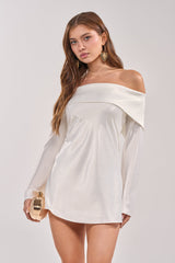 CLASSY YET SASSY LONG SLEEVE SATIN MINI DRESS
