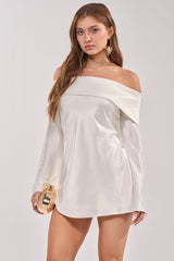 CLASSY YET SASSY LONG SLEEVE SATIN MINI DRESS