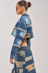 ACT UP PATCHWORK DENIM JACKET