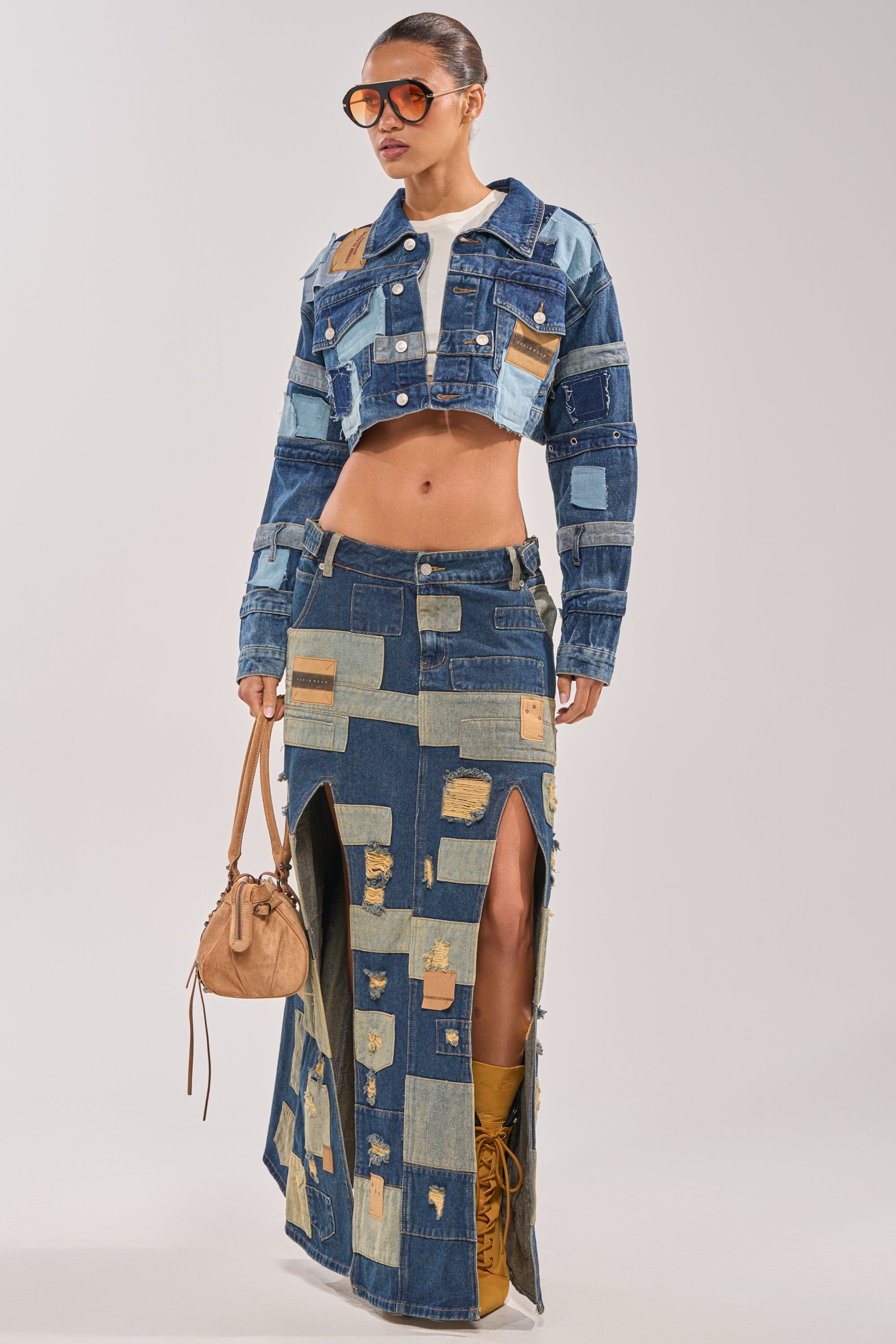 ACT UP PATCHWORK DENIM JACKET