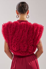 MODERN JAM SWEATSHIRT WITH TULLE IN BURGUNDY