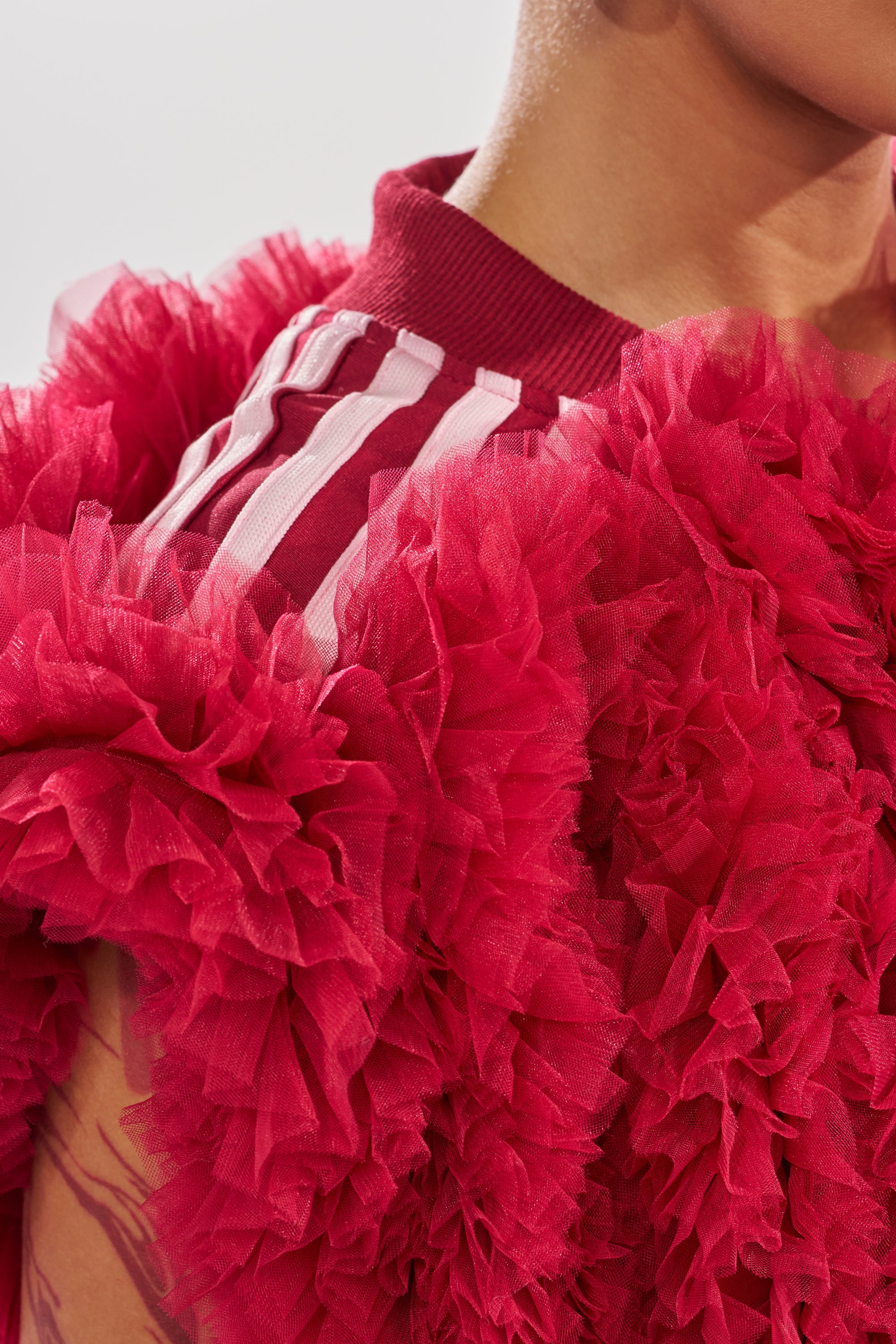 MODERN JAM SWEATSHIRT WITH TULLE IN BURGUNDY