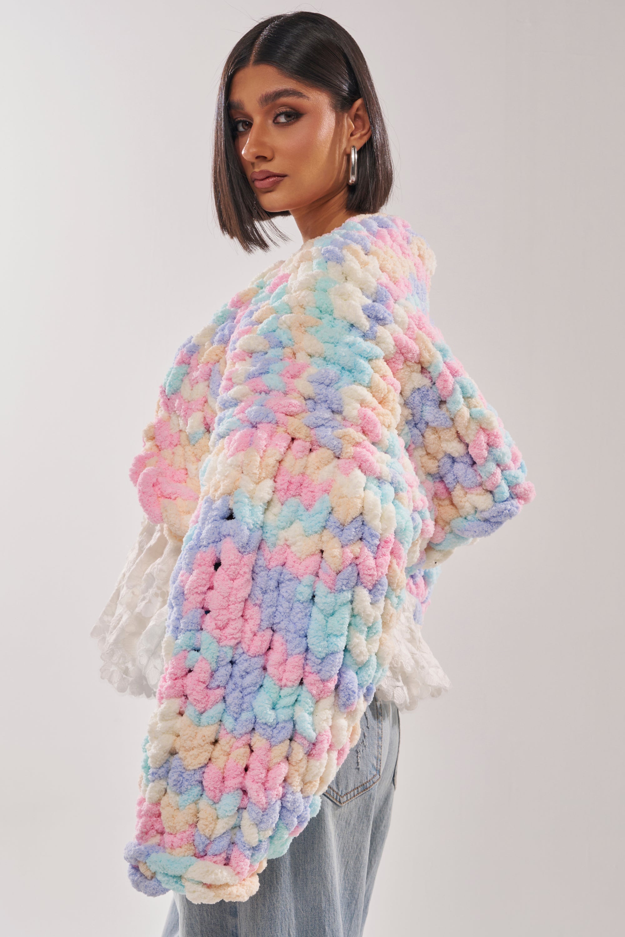 ALIA CHUNKY CHENILLE KNIT CARDIGAN