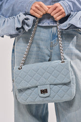 BLUE JEAN BABY DENIM QUILTED PURSE