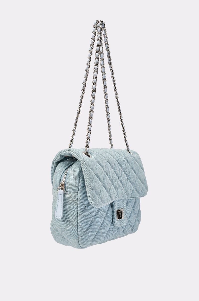 BLUE JEAN BABY DENIM QUILTED PURSE