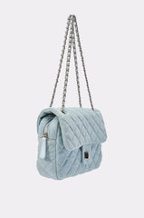 BLUE JEAN BABY DENIM QUILTED PURSE