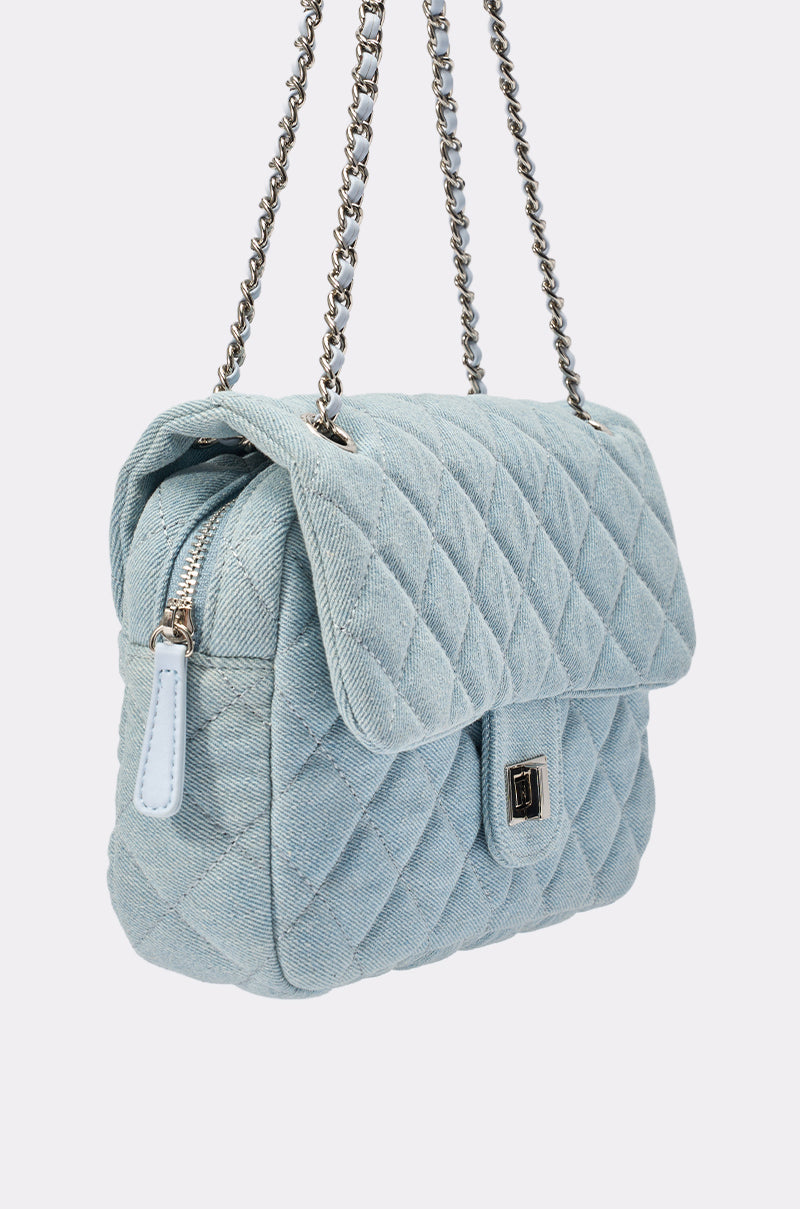 BLUE JEAN BABY DENIM QUILTED PURSE
