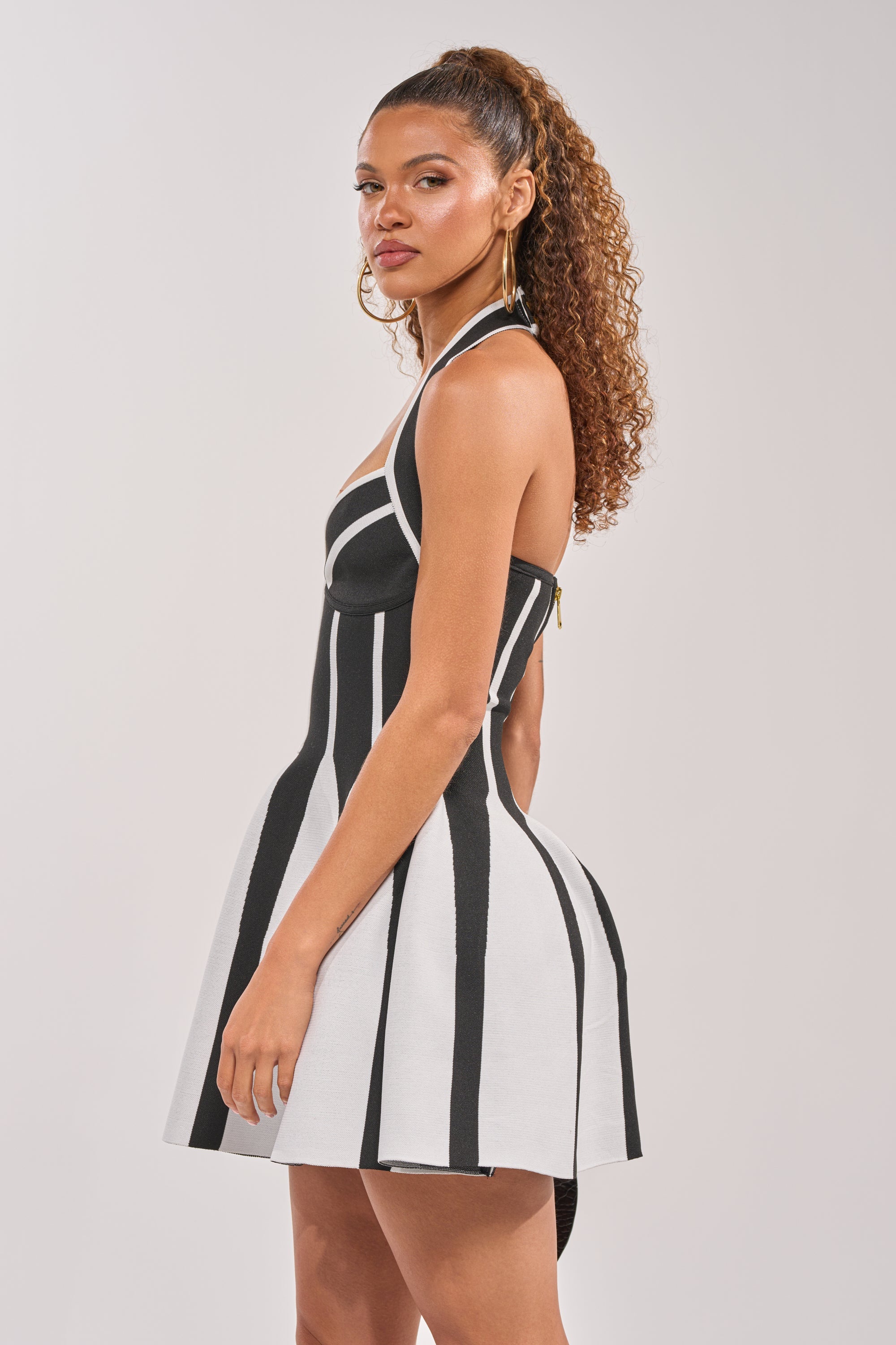 PLEASED TO MEET YOU BANDAGE HALTER DRESS