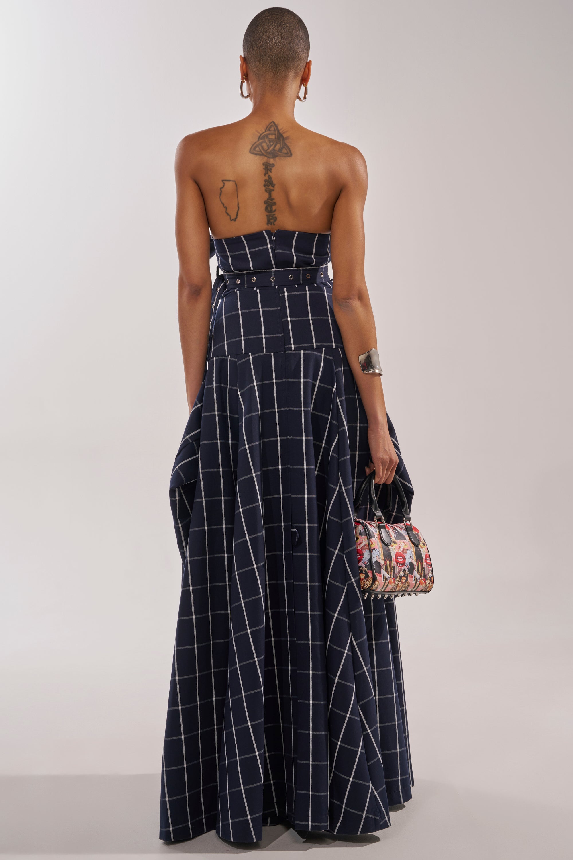 DOWN TO BUSINESS PLAID MAXI DRESS