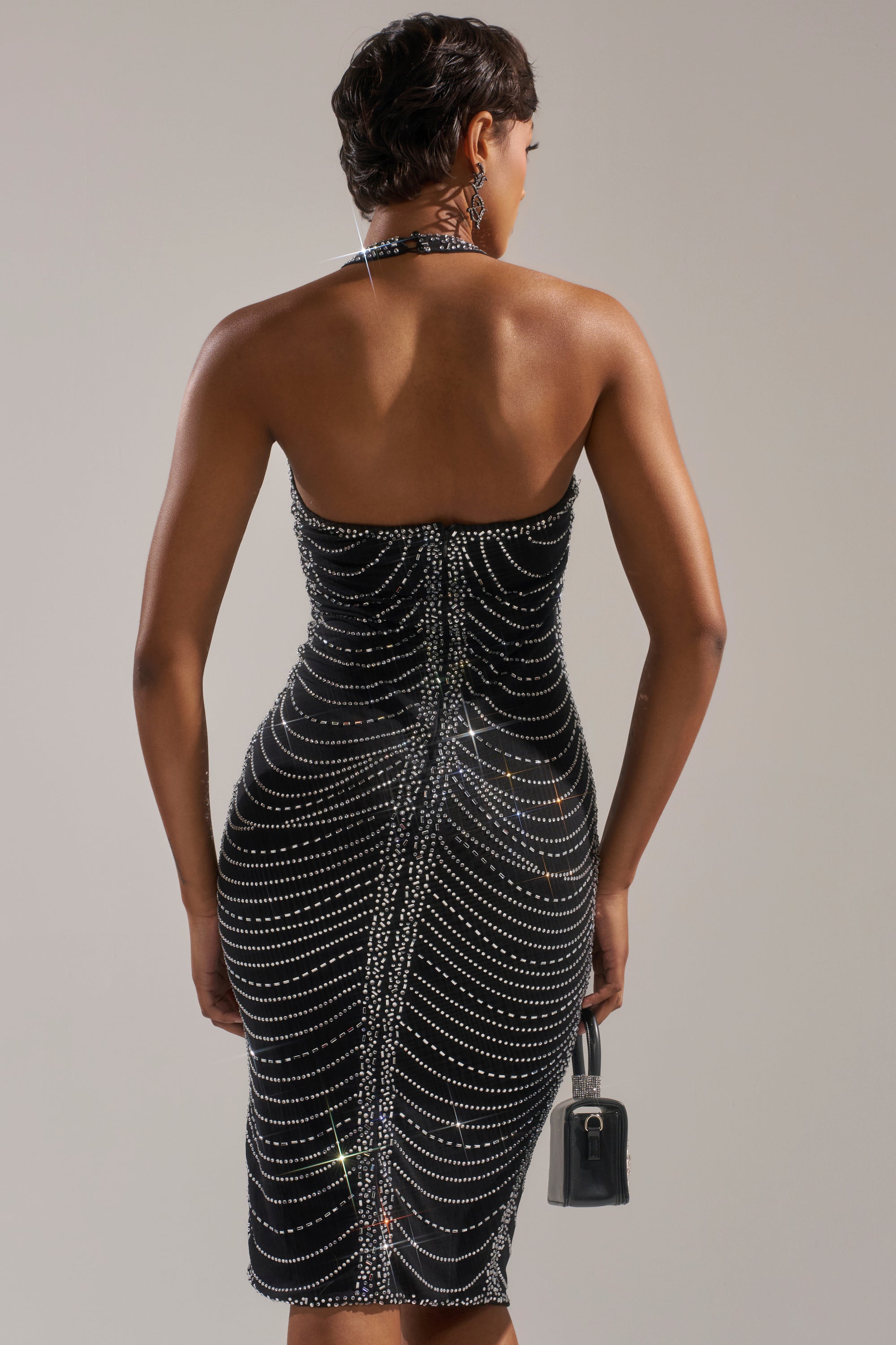 LANA RHINESTONE MIDI DRESS