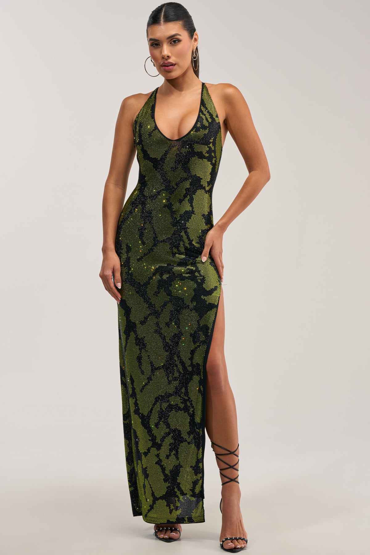 SPICE IT UP RHINESTONE MAXI DRESS