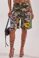 DOWN FOR SOME FUN CAMO BERMUDA SHORT