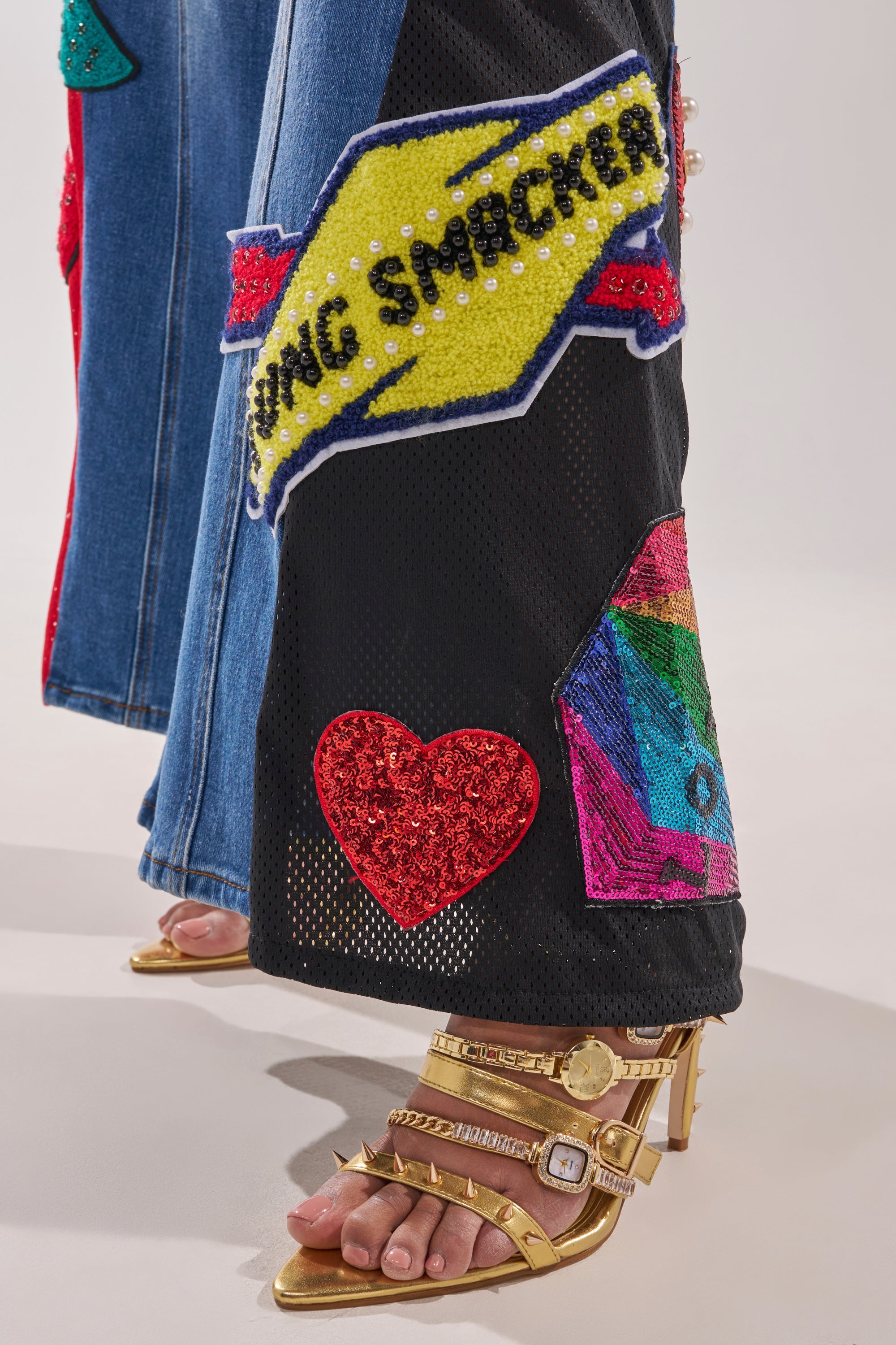 NOT SORRY PATCHWORK DENIM JEANS