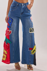 NOT SORRY PATCHWORK DENIM JEANS