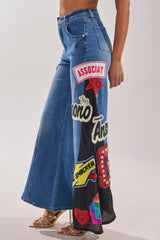 NOT SORRY PATCHWORK DENIM JEANS