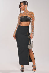 UNZIP ME BANDAGE MAXI SKIRT