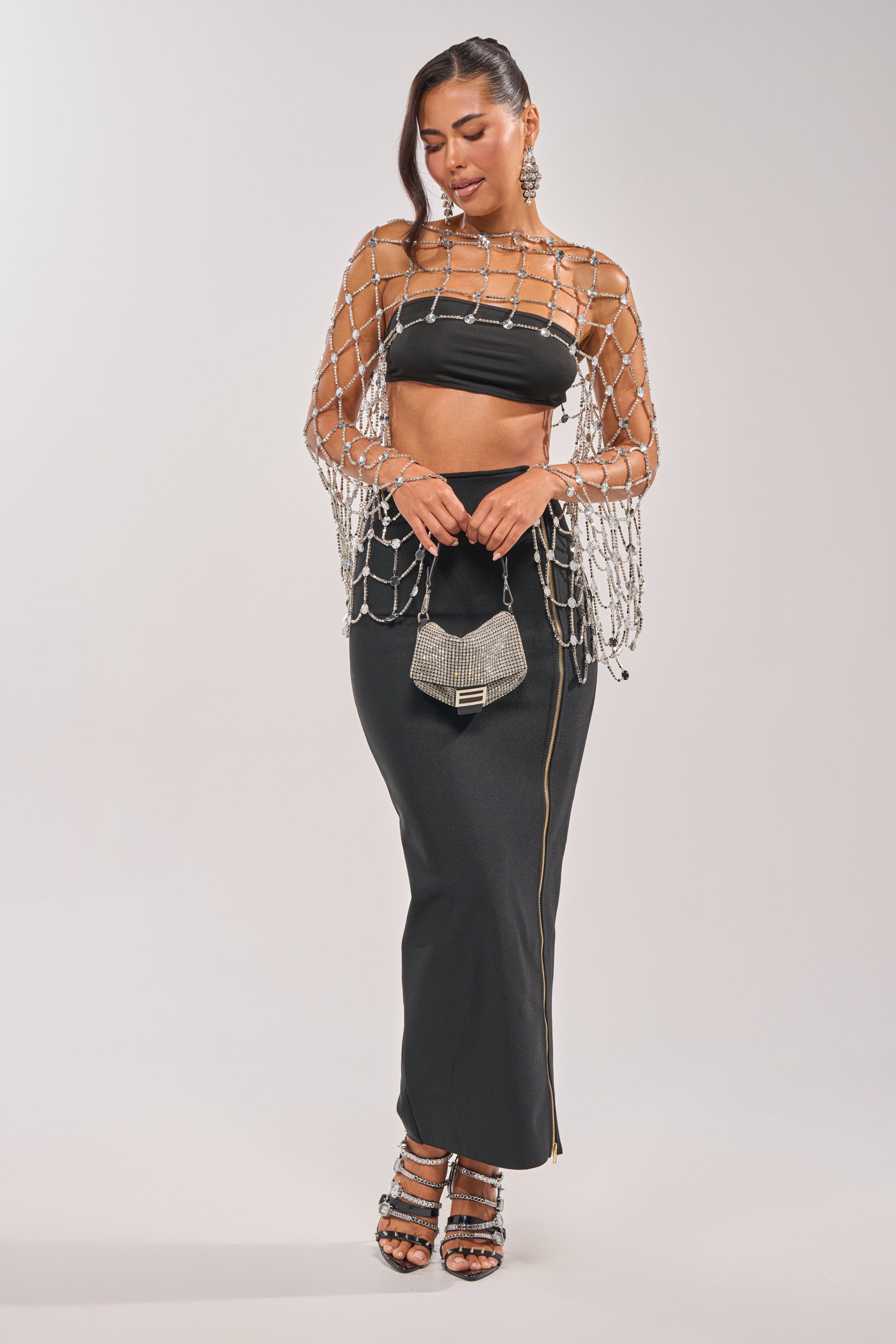 UNZIP ME BANDAGE MAXI SKIRT