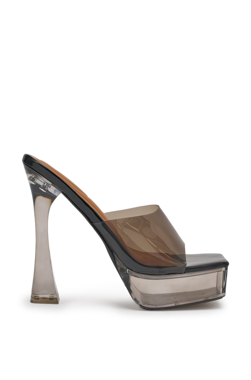 AKIRA ALEXUS SMOKE PVC CHUNKY SLIP ON SANDAL