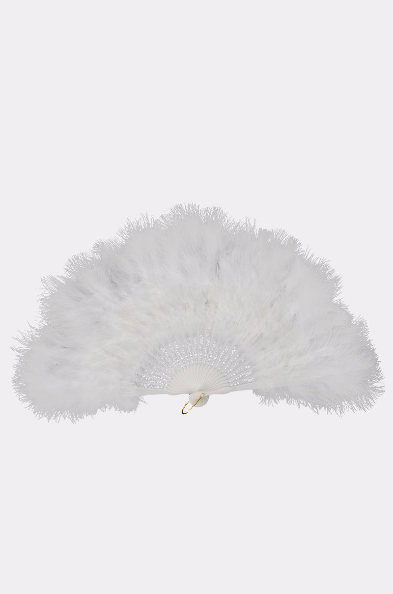ANGELIC WHITE FEATHER FAN