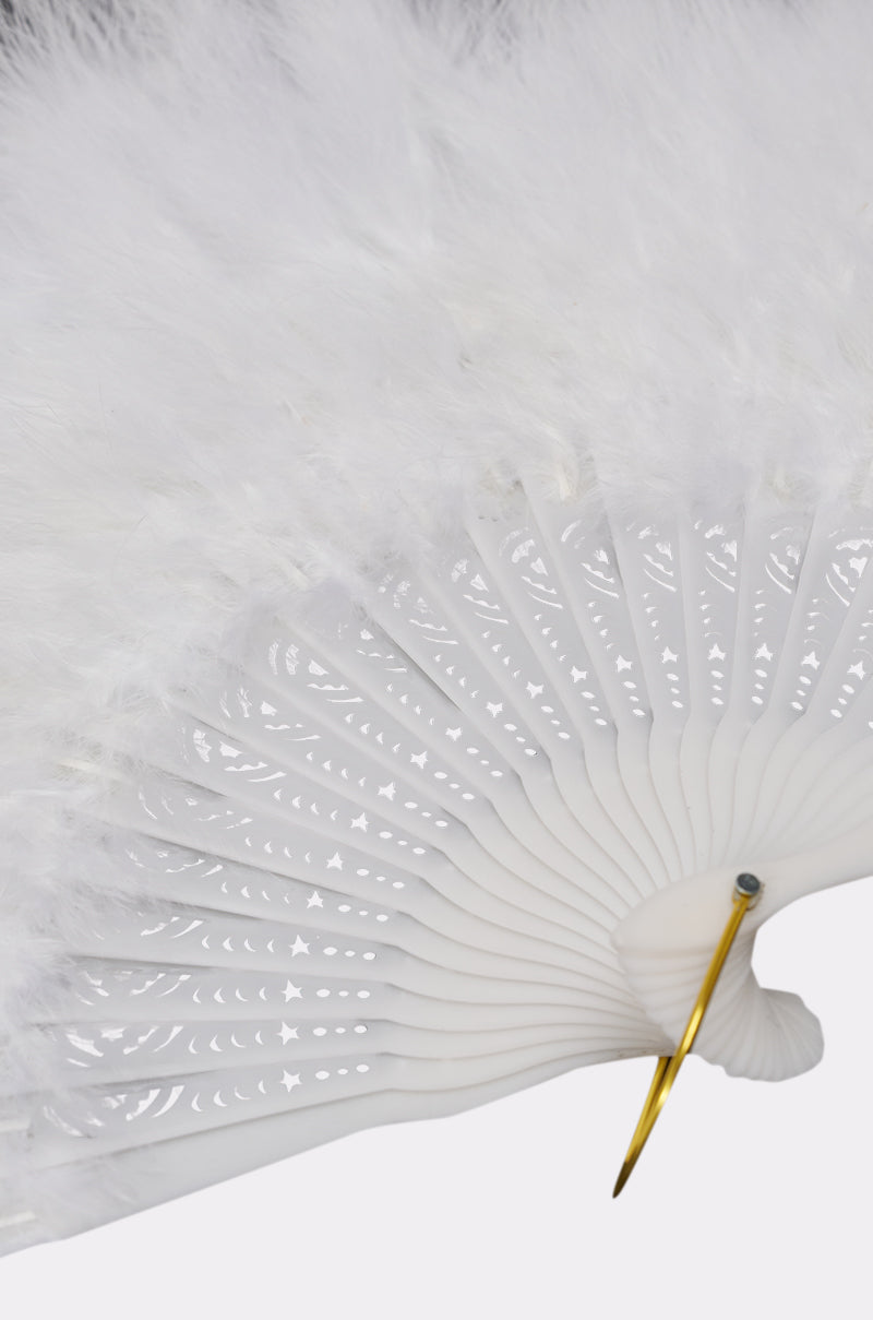 ANGELIC WHITE FEATHER FAN