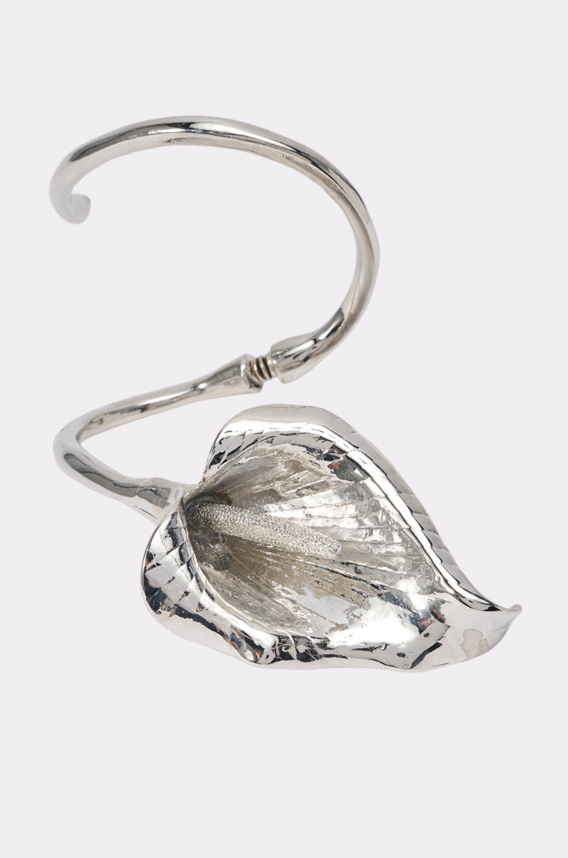 TULIP BRACELET CUFF IN SILVER