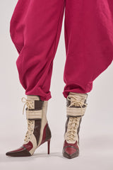 AZALEA WANG AMADA BROWN SPORTY STILETTO BOOTIE