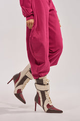 AZALEA WANG AMADA BROWN SPORTY STILETTO BOOTIE