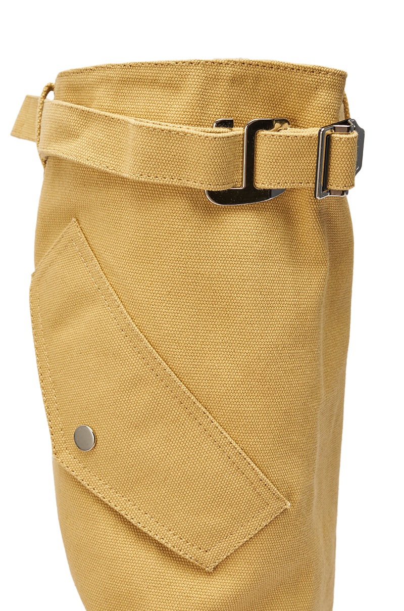 AZALEA WANG ANOUK KHAKI SPORT WEDGE BOOT