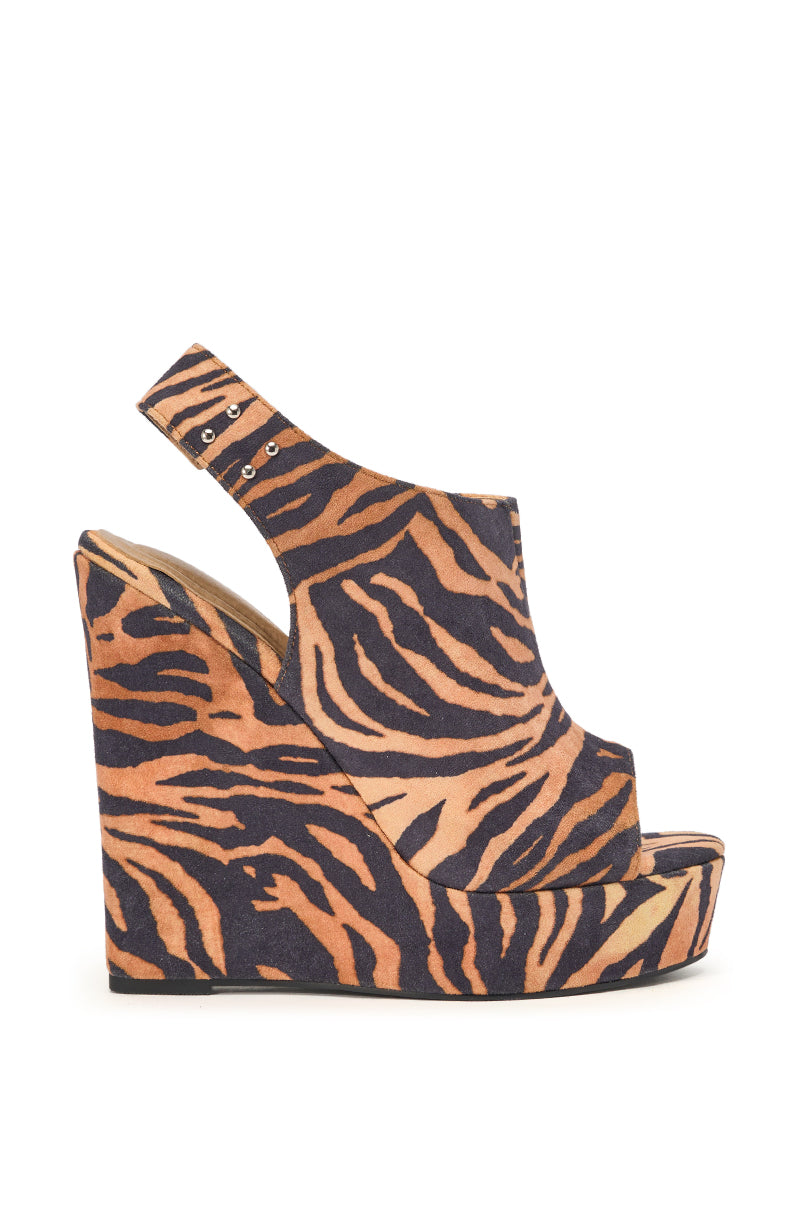 AZALEA WANG ARU TIGER WEDGE SANDAL