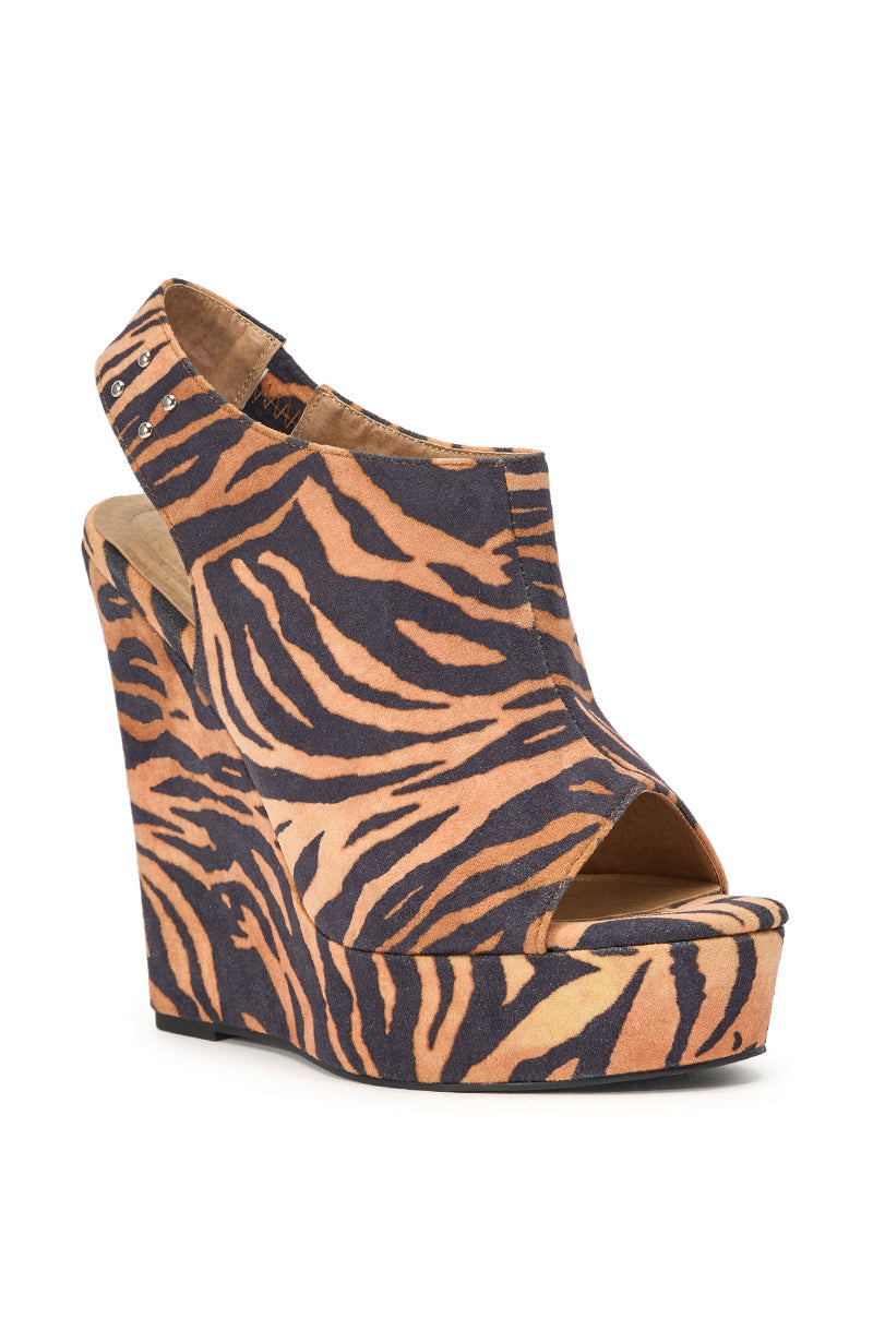 AZALEA WANG ARU TIGER WEDGE SANDAL