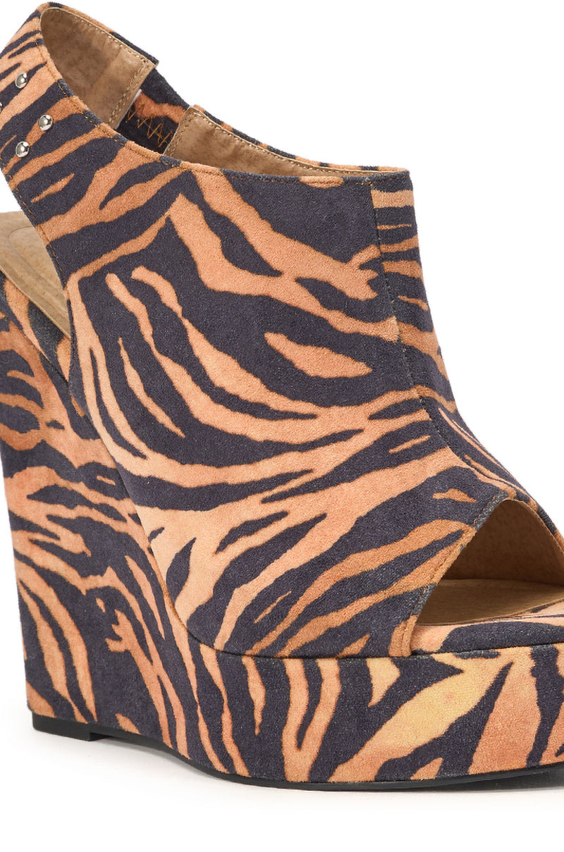 AZALEA WANG ARU TIGER WEDGE SANDAL