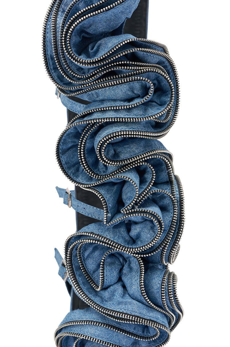 AZALEA WANG ATLANTIC DENIM GLADIATOR WEDGE