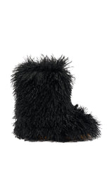 AZALEA WANG AZAD BLACK MOHAIR FLAT BOOTIE