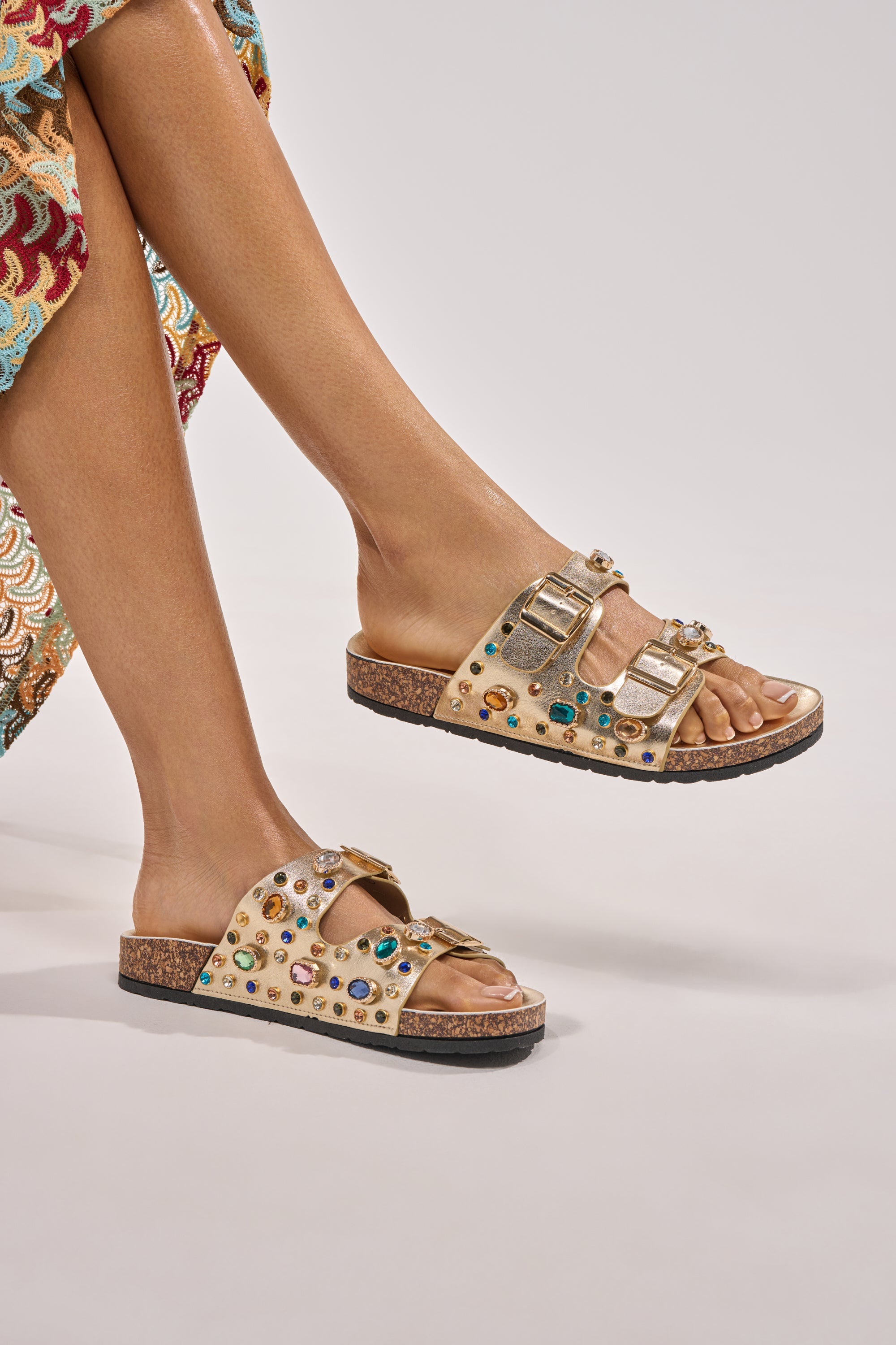 AZALEA WANG BAYLEAVES GOLD EMBELLISHED SANDAL