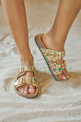 AZALEA WANG BAYLEAVES GOLD EMBELLISHED SANDAL