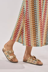AZALEA WANG BAYLEAVES GOLD EMBELLISHED SANDAL