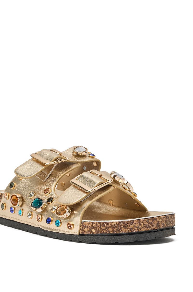 AZALEA WANG BAYLEAVES GOLD EMBELLISHED SANDAL