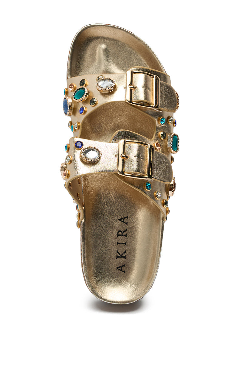 AZALEA WANG BAYLEAVES GOLD EMBELLISHED SANDAL