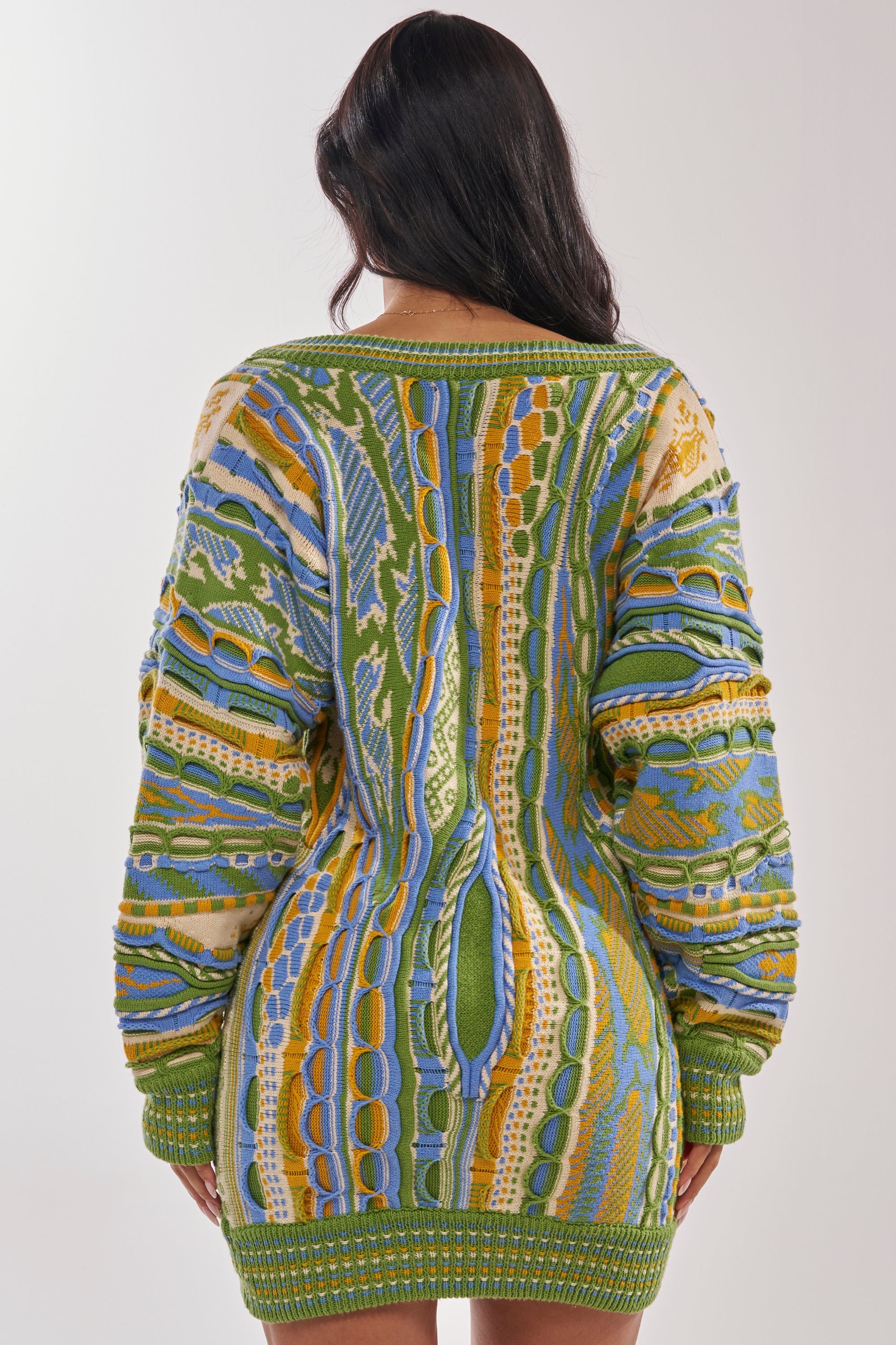 FEELIN COZY V-NECK SWEATER DRESS