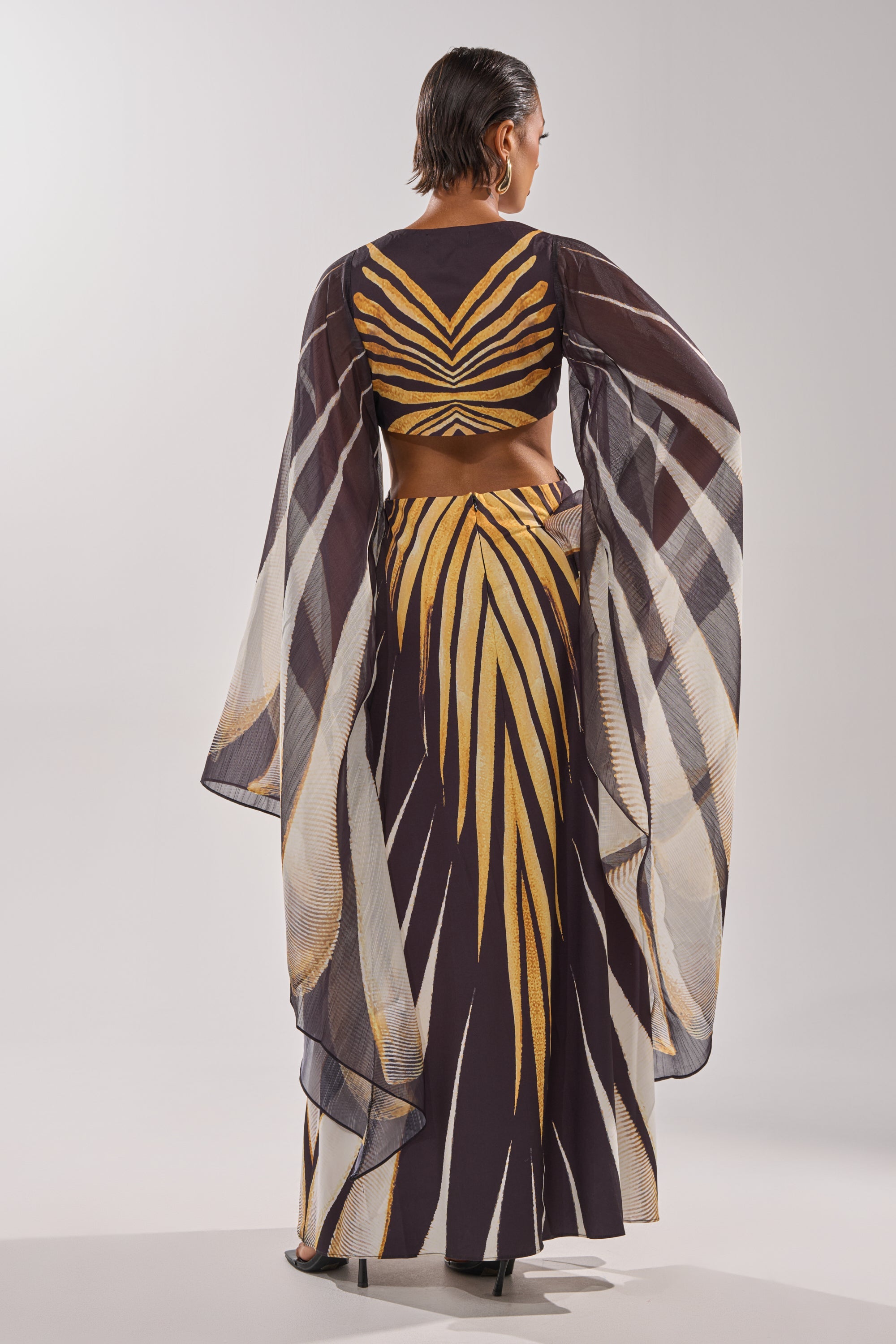 SHEER OPULENCE CUTOUT MAXI DRESS