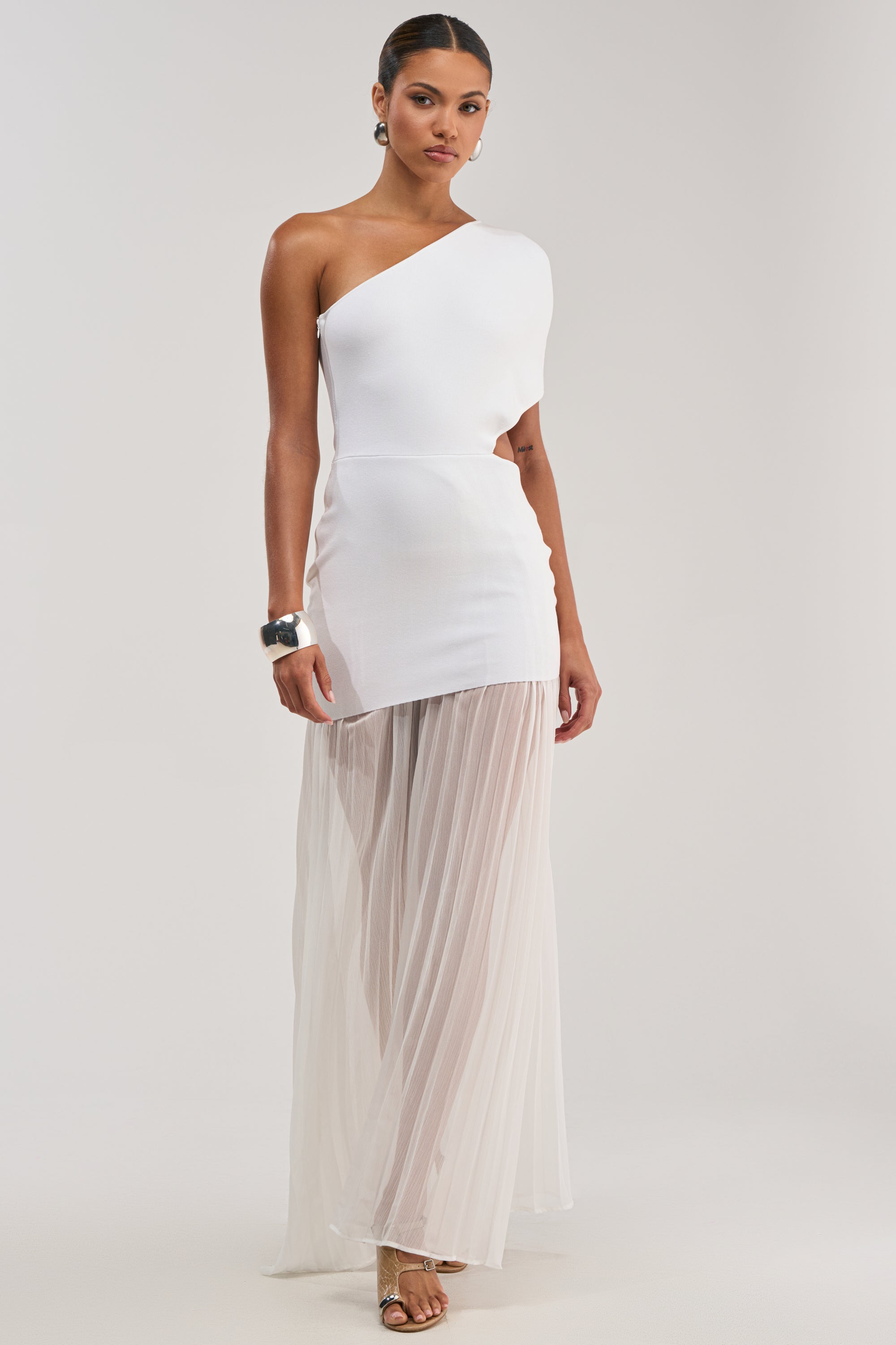 FINAL BOW ASYMMETRICAL MAXI DRESS IN WHITE